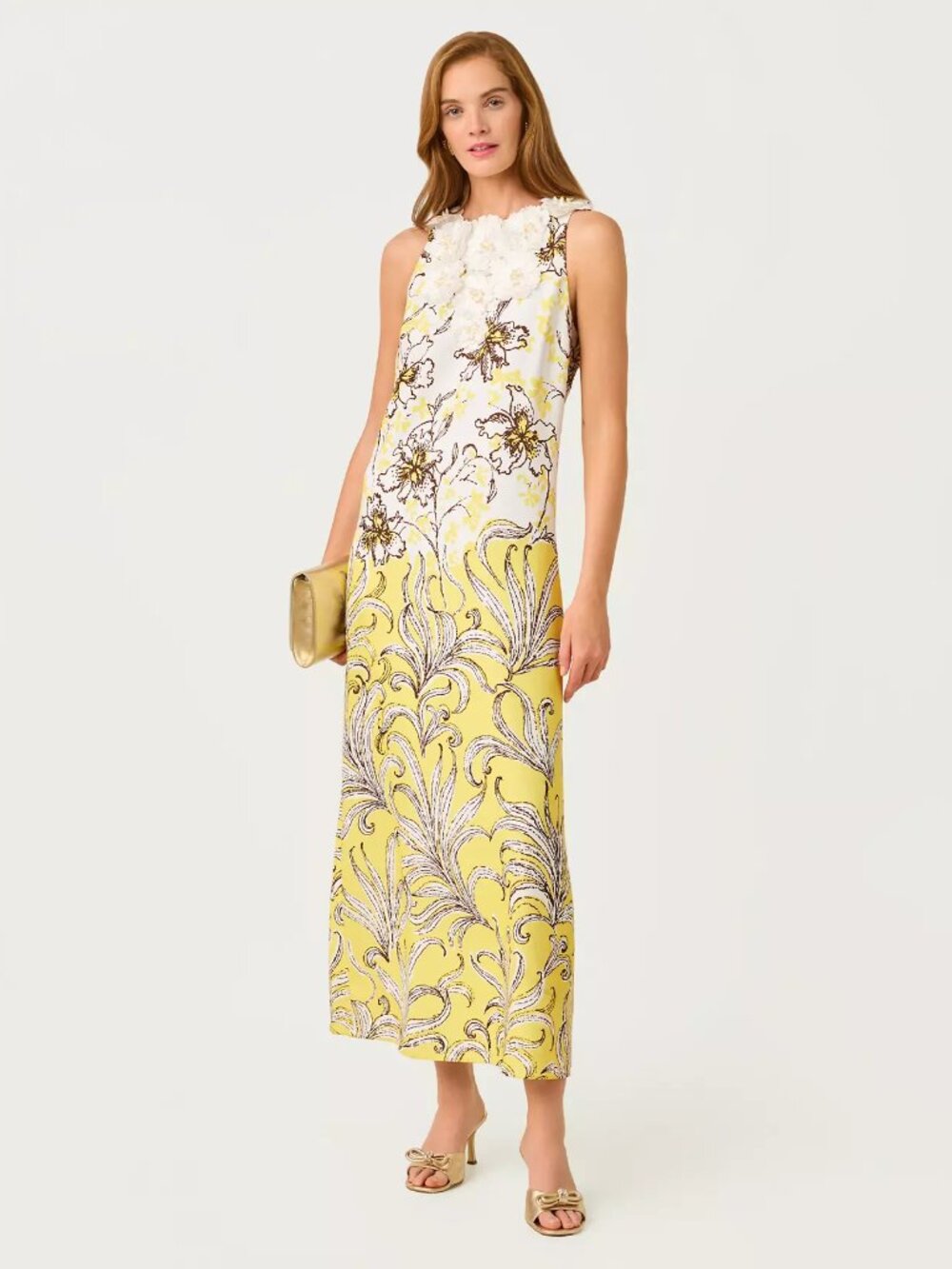 NWT Lilly Pulitzer Harkley Maxi Dress, Estelle Yellow Bumbley Buzz, Size 00